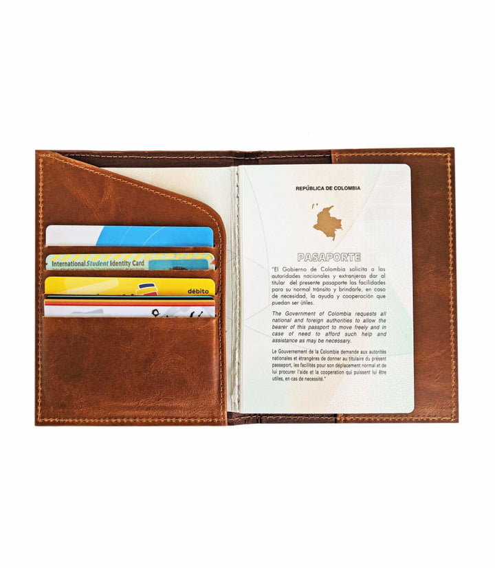 Portapasaporte miel